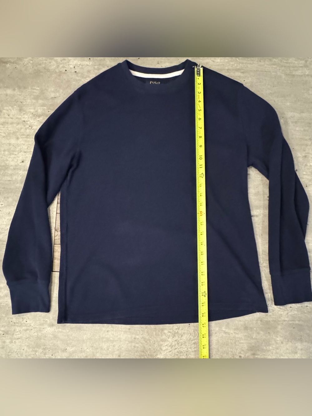 Polo Ralph Lauren Men’s XL Navy Thermal Waffle Knit Long Sleeve Shirt Pony Logo - Picture 9 of 16
